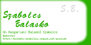 szabolcs balasko business card
